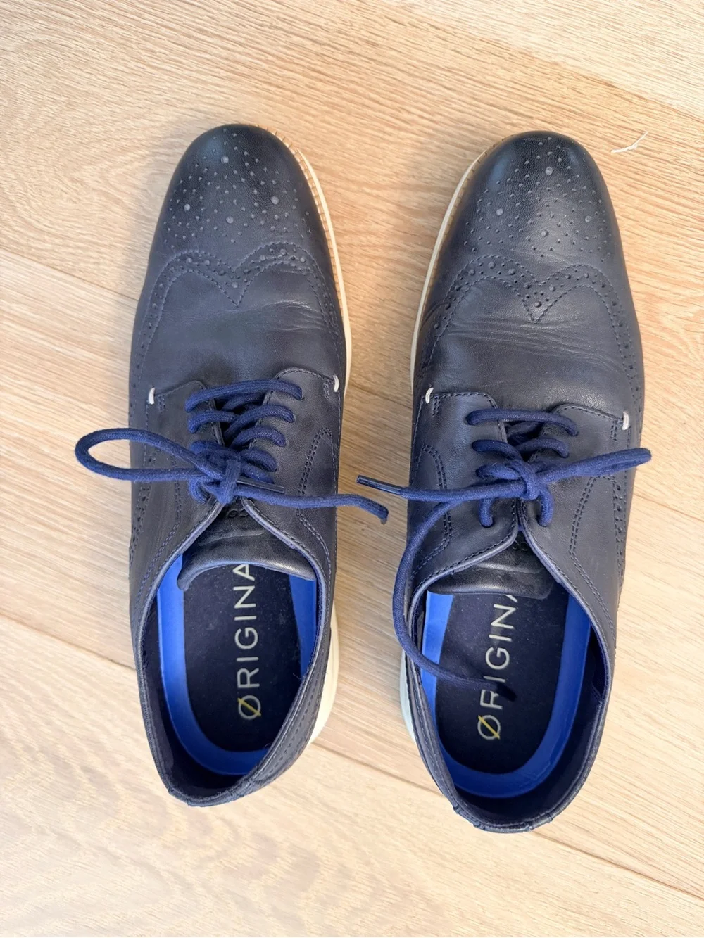 Cole Haan Men’s  4FOURZEROGRAND Navy winter Wingtip Oxford Dress Shoe